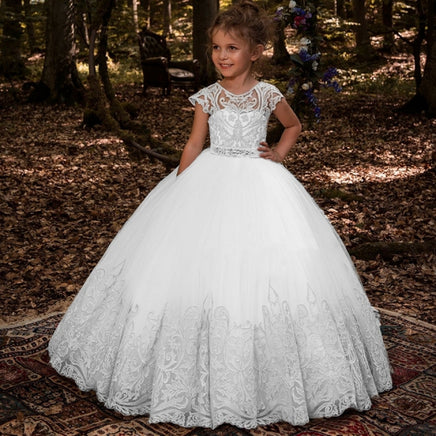 Original Ball Gown Flower Girl Dresses 2020 Appliques Short Sleeves Kids Princess Dress For Weddings First Communion Dress Pageant Gowns DIGITAL OFFICE ELECTRONIC