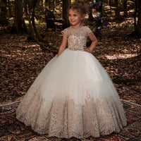 Original Ball Gown Flower Girl Dresses 2020 Appliques Short Sleeves Kids Princess Dress For Weddings First Communion Dress Pageant Gowns DIGITAL OFFICE ELECTRONIC