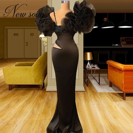 Original Design Dubai Mermaid Evening Dresses Elegant Black Beading Celebrity Pageant Dress Vestidos Prom Part Dresses Custom Made 2022 DIGITAL OFFICE ELECTRONIC