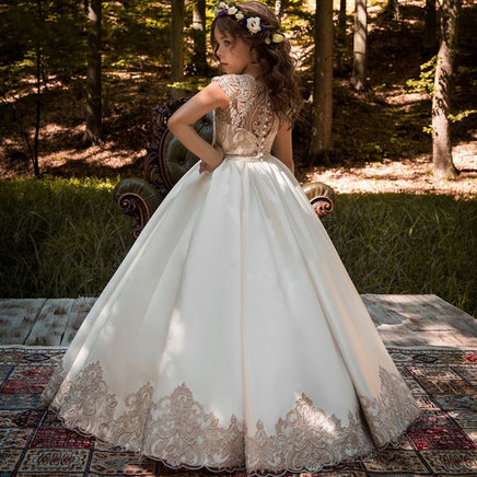 Original Elegant Ball Gown Fower Girl Dresses 2020 New Short Sleeves A-Line Princess Dress Weddings First Communion Dress Pageant Gowns DIGITAL OFFICE ELECTRONIC