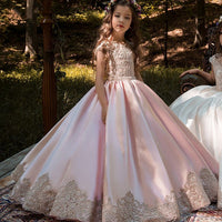 Original Elegant Ball Gown Fower Girl Dresses 2020 New Short Sleeves A-Line Princess Dress Weddings First Communion Dress Pageant Gowns DIGITAL OFFICE ELECTRONIC