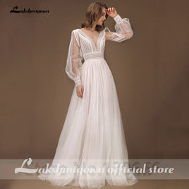 Original Lakshmigown A-Line Wedding Dress Puff Sleeves Tulle Boho Wedding Gowns Sexy Backless Vestido De Novia Princess Wedding Party Dre DIGITAL OFFICE ELECTRONIC