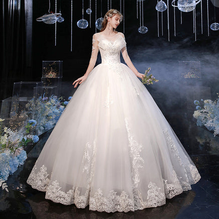 Original New Luxury Bridal Wedding Dress With Beads Appliques Half Sleeves Romantic Floor Length Robe De Mariée 2022 Custom Ball Gown DIGITAL OFFICE ELECTRONIC