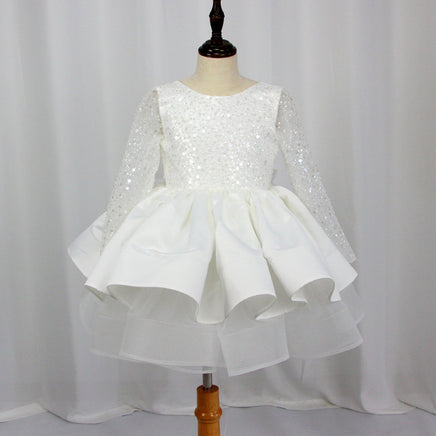 Original Princess Sequined Lace Flower Girl Dress Bows Children First Communion Dress Ball Gown Wedding Party Dress Runway Show Pageant DIGITAL OFFICE ELECTRONIC