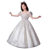 Original Shining Princess Tulle Scoop Flower Girl Dress Children First Communion Dress Ball Gown Wedding Party Dress Runway Show Pageant DIGITAL OFFICE ELECTRONIC