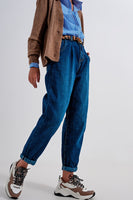 Q2 - Original Medium Blue Pleat Front Pegged Jeans