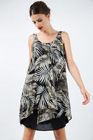 CONQUISTA FASHION - Original Sleeveless Print Chiffon Dress With Layers