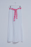 Q2 - Original Linen Wide Leg Pants With Side Splits in White