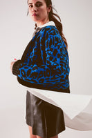 Q2 - Original Cardi in Blue Animal