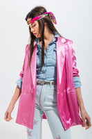 Q2 - Original Satin Blazer in Pink