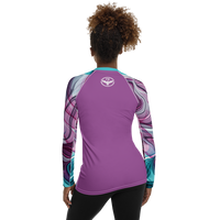 FIND YOUR COAST APPAREL - Original Women's Water Colors Performance Rash Guard UPF 40+