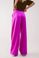 Q2 - Original Palazzo Pleated Pants in Fuchsia