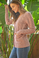 RIAH FASHION - Original Cable Sweater With Pockets