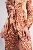 Q2 - Original Maxi Dress in Abstract Animal Print in Orange