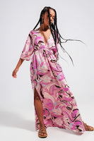 Q2 - Original Tie Back Midi Dress in Pink