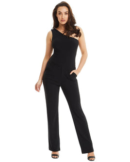 SKIVA - Original One Shoulder Pantsuit - Black