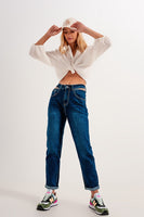 Q2 - Original High Waisted Blue Cut Out Slim Jeans