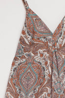 Q2 - Original Wide Leg Jumpsuit in Beige Paisley Print