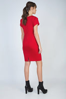 CONQUISTA FASHION - Original Red Short Sleeve Dress in Stretch Fabric