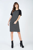 CONQUISTA FASHION - Original Short Sleeve Striped Dress With Pockets