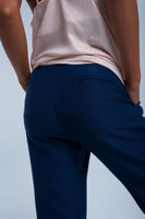 Q2 - Original Navy Shiny Pants