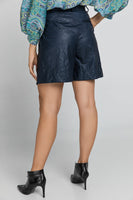 CONQUISTA FASHION - Original Blue Faux Leather Bermuda Shorts