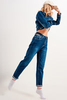 Q2 - Original High Waisted Blue Cut Out Slim Jeans