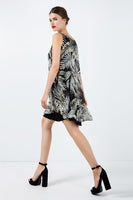 CONQUISTA FASHION - Original Sleeveless Print Chiffon Dress With Layers