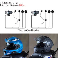 FREEDCONN - Original TCOM SC Intercom Motorcycle Helmet Wireless Bluetooth Headset LCD Display FM Radio 3 Riders Intercomunicador Moto