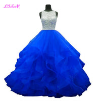 Original Vestidos De 15 Anos Crystals Ball Gown Quinceanera Dresses Organza Red Prom Party Gowns Ruffled Sequins Beaded Sweet 16 Dress