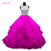 Original Vestidos De 15 Anos Crystals Ball Gown Quinceanera Dresses Organza Red Prom Party Gowns Ruffled Sequins Beaded Sweet 16 Dress