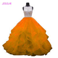 Original Vestidos De 15 Anos Crystals Ball Gown Quinceanera Dresses Organza Red Prom Party Gowns Ruffled Sequins Beaded Sweet 16 Dress