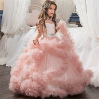 Original Flower Girl Dresses for Weddings Lace Ball Gown Girls Pageant Dresses First Communion Dress for Little Girls