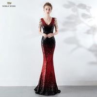 Original Prom Dresses V-Neck Prom Dress Sexy Sequin Vestidos De Gala Zipper Back Mermaid Floor Length Prom Gown