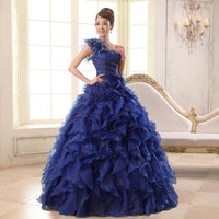 Original Quinceanera Dresses 2022 Sweet Flowers One-Shoulder Crystal Luxury Ball Gown Lace Party Prom Formal Gown Plus Szie