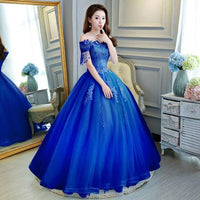 Original Quinceanera Dresses the Prom Short Sleeve Classic Off the Shoulder Noble Appliques Ball Gown Party Prom Formal Dress