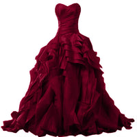 RILYNDA - Original Red wine Quinceanera Dress for 15 year girl Ball Gown Sweetheart Ruffled Chapel Train Quinceanera Gown custom made